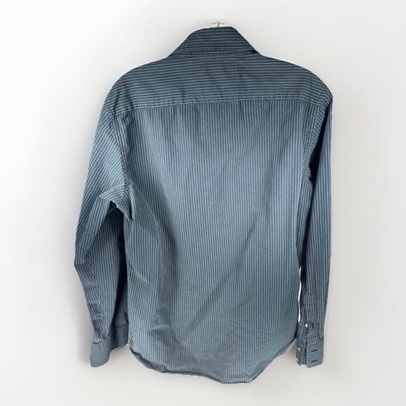 American Eagle Outfitters Men’s Button-Down Shirt Blue Pinstripe Size Small - Picture 2 of 7